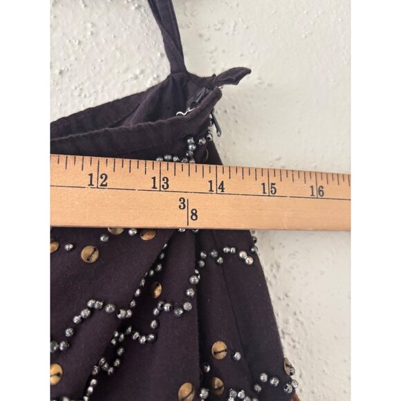 Kenar Bohemian Black & Orange Brown Waist Band Embellished Skirt Size 6 - Picture 10 of 14